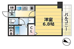 プレサンス神戸みなと元町 1Kの間取図画像