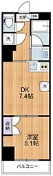 Evergreen 1DKの間取図画像