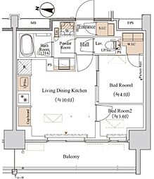 ブランシエスタ木場 2LDKの間取図画像