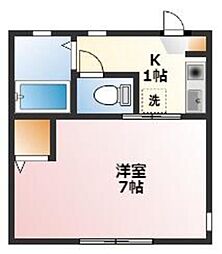 シャトーメイワ 1Kの間取図画像