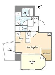 エスポワール三田 2階1LDKの間取り