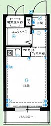 プチメゾン室見 ワンルームの間取図画像