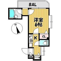 グリーンヒルコープ 1Kの間取図画像