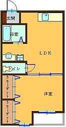 メゾンアイ北小岩 2階1LDKの間取り