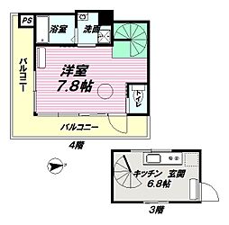 CENTRALGINZAST.BLDG. 1Kの間取図画像