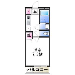 ラ・ユーミン松之浜 1Kの間取図画像