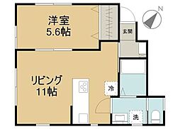 サンライズ舎人 1LDKの間取図画像