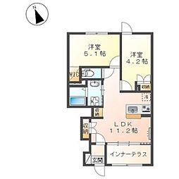 ノッテ・ステラータ 2LDKの間取図画像