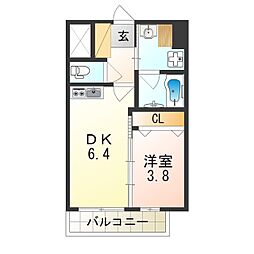 ディームス御幣島 1DKの間取図画像