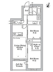 GREEN CREST 2LDKの間取図画像