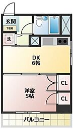 ヴィラカトレア 3階1DKの間取り