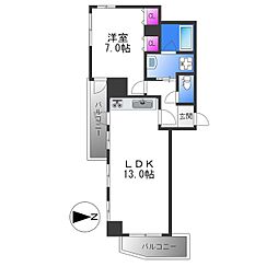ICube平野 1LDKの間取図画像
