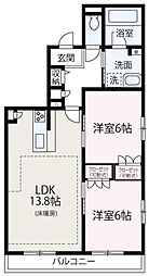 ClairCourt 2LDKの間取図画像