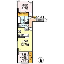 ルリアン保木間 2LDKの間取図画像