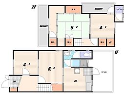 鈴蘭台東町2丁目戸建 1階4DKの間取り