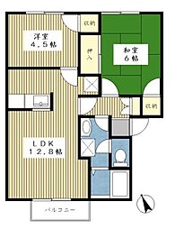 グリーンハイム 2LDKの間取図画像