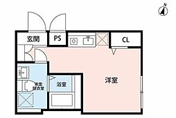 フェリオコート西日暮里 1階ワンルームの間取り