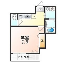フジパレス堺長曽根町 1Kの間取図画像