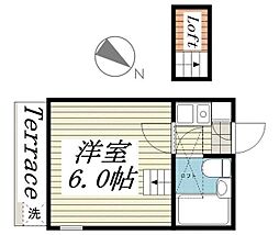 ジュネコーポ八ヶ崎 1Kの間取図画像
