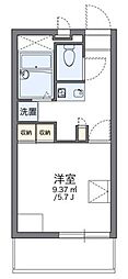 レオパレスル・レーヴ 1階1Kの間取り