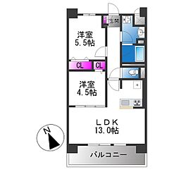 アトリエール堺寺地町 2LDKの間取図画像