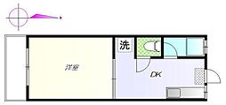 第2島田マンション 1DKの間取図画像