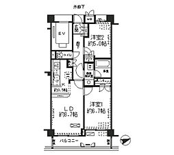 パークレジデンス戸越公園 2LDKの間取図画像