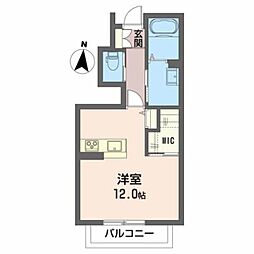 ソワサントゥディザン西口 1階ワンルームの間取り