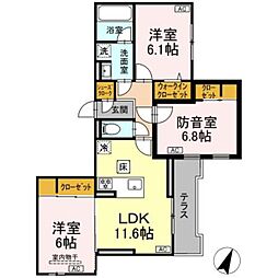 プリド 3LDKの間取図画像