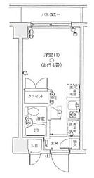 スカイコートヴァンテアン品川 ワンルームの間取図画像