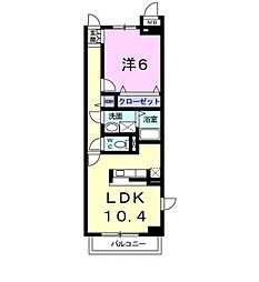 サンリットグローヴ 1LDKの間取図画像