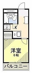 SKヴィラ2 1Kの間取図画像