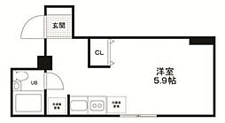 ダイヤモンドレジデンス新宿 ワンルームの間取図画像