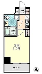 グランフォース三ノ輪 6階1Kの間取り