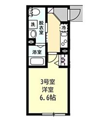 ベイルーム殿町 1Kの間取図画像