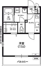 リブリーBYZO 1Kの間取図画像