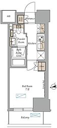 ラティエラ上野稲荷町 1Kの間取図画像