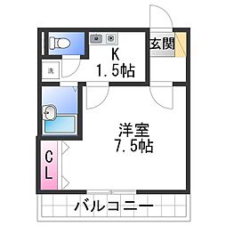 メゾン紀三井寺 1Kの間取図画像