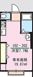 イーストガーデンウィズハシモト ワンルームの間取図画像