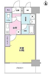 セレーノ品川 1Kの間取図画像