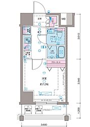 ガリシア新宿North2 1Kの間取図画像