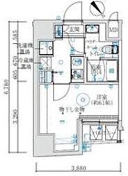 MAXIV国立矢川 1Kの間取図画像