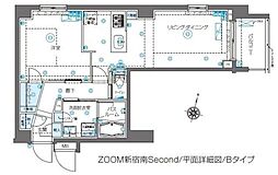 ZOOM新宿南Second 1LDKの間取図画像