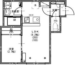 KEIAI RESIDENCE 初石 1LDKの間取図画像