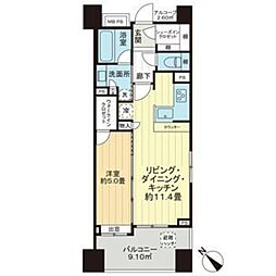 グローベルザ・スイート横浜 1LDKの間取図画像
