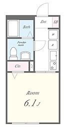 Ft-KAMOI flat(エフティカモイフラット) 1Kの間取図画像