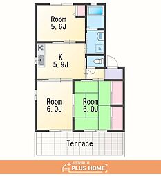 ラウンド・1 3Kの間取図画像