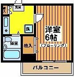 阪本マンション 1Kの間取図画像