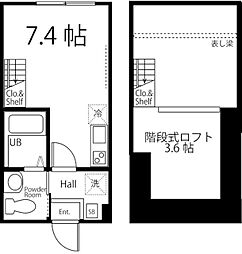 ハーミットクラブハウスヤマテ ワンルームの間取図画像