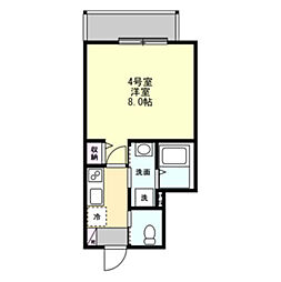 ベイルームシャトン橋本 1Kの間取図画像